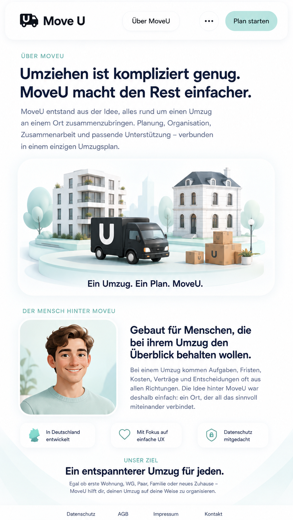 MoveU macht den komplexen Umzug einfacher: in Deutschland entwickelt, mit Fokus auf einfache UX und Datenschutz.