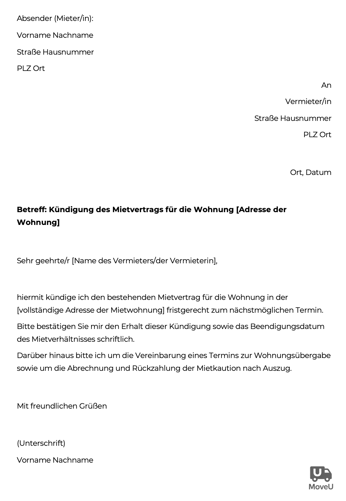 Nachsendeauftrag – Beispielansicht (Daten prüfen: Name, Alt-/Neuadresse, Startdatum, Laufzeit)