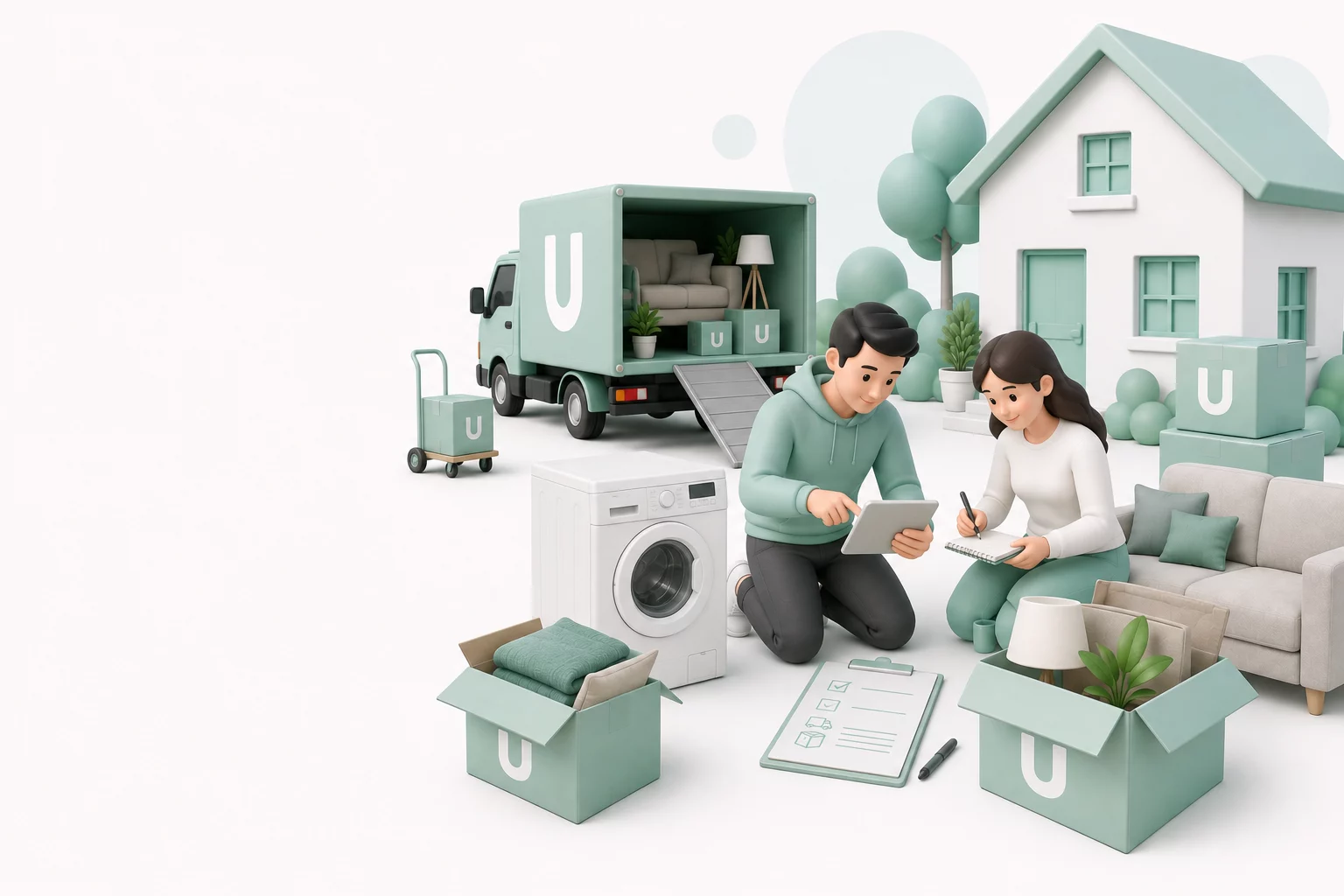 MoveU Illustration zum Start in den ersten eigenen Haushalt