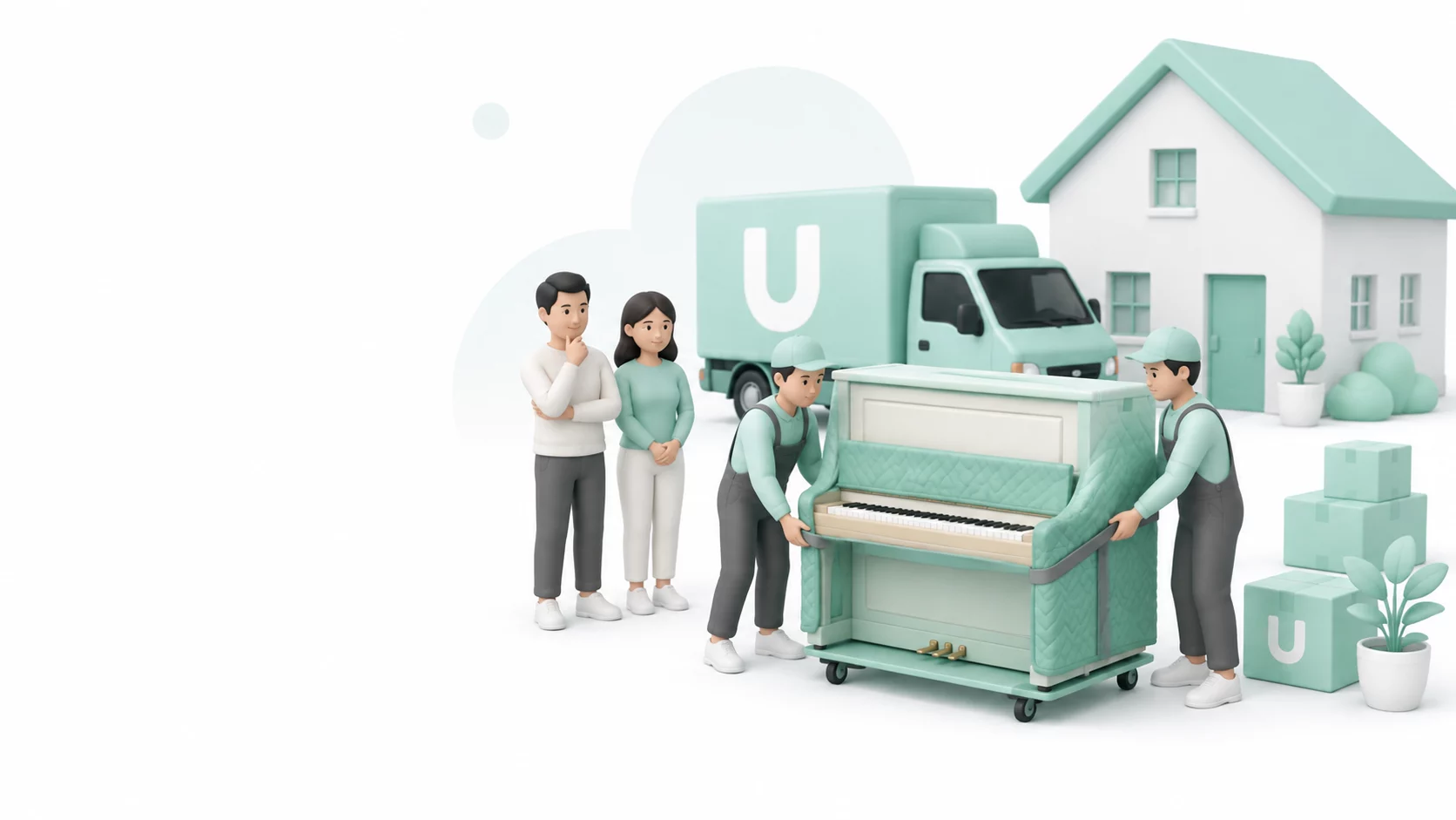 MoveU Illustration zur Planung eines besonderen oder sperrigen Gegenstands beim Umzug