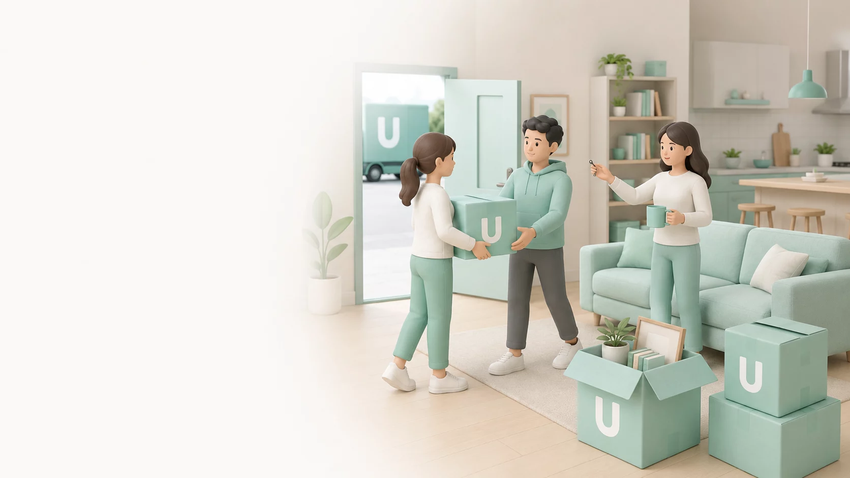 MoveU Illustration zur Vorbereitung des Einzugs in eine Wohngemeinschaft
