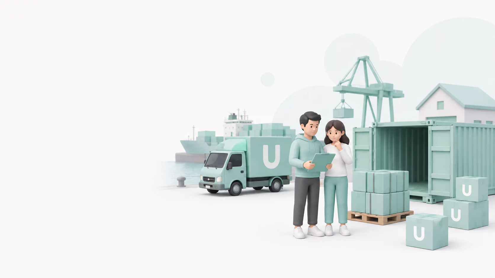MoveU Illustration zur Planung von internationalem Transport und Zoll