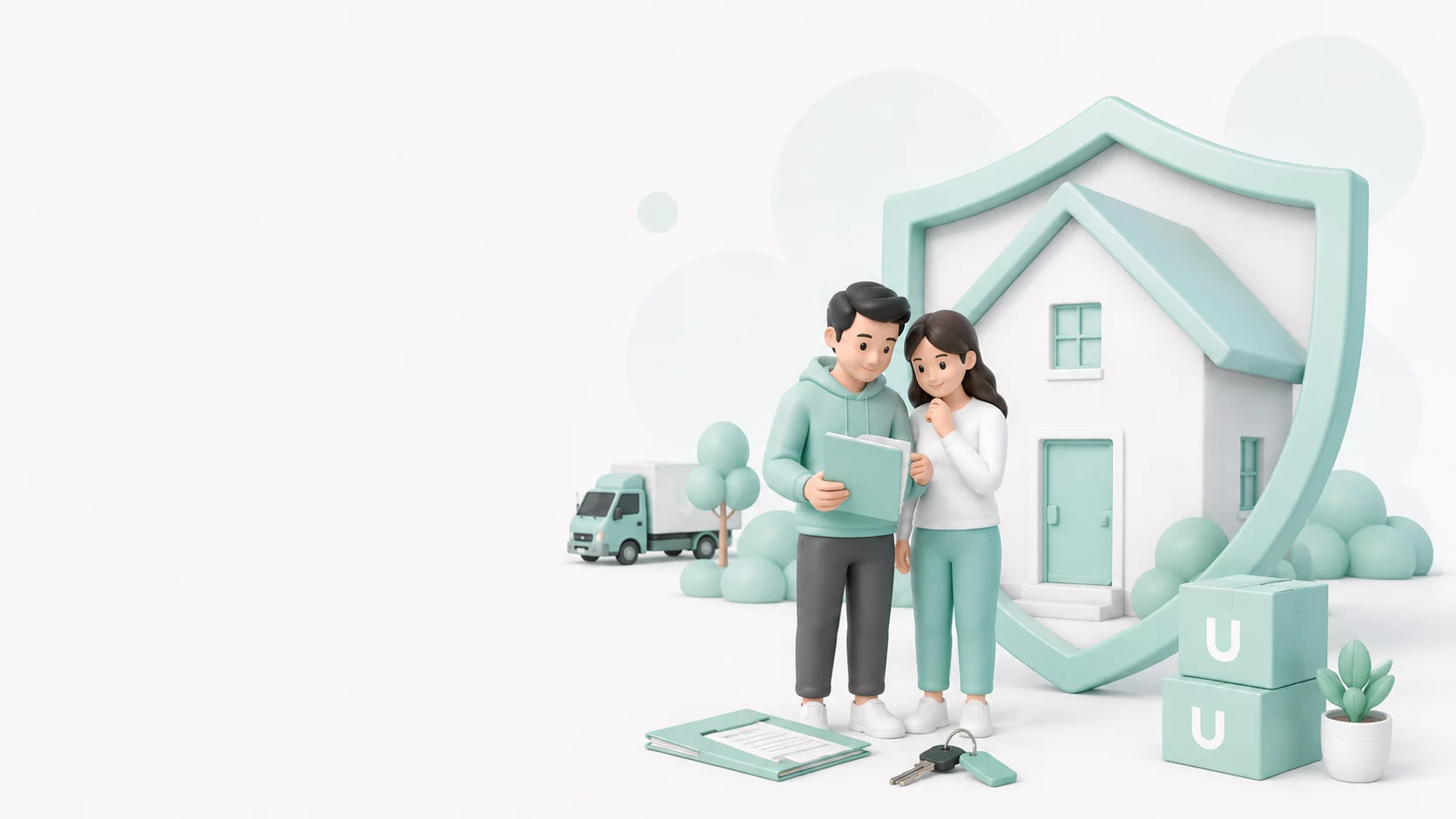 MoveU Illustration zur Versicherungsprüfung beim Umzug